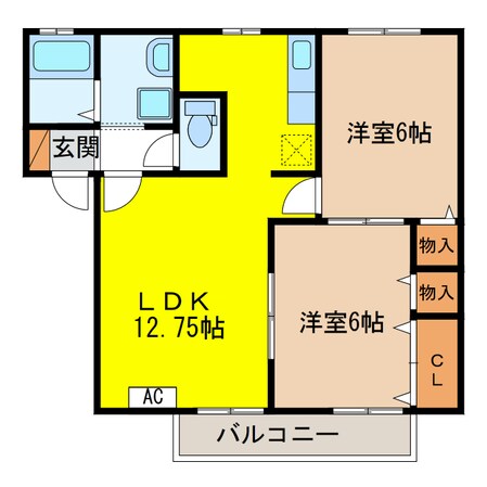 Ｇｒｅｅｎ　Ｇａｒｄｅｎ　Ｌｕｐｉｎａ　Ｂ棟の物件間取画像